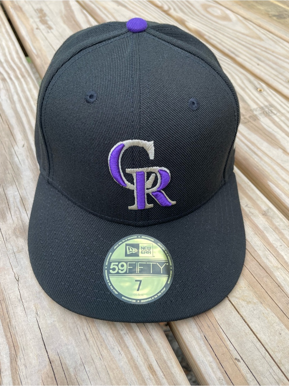 New Era Black and Purple Colorado Rockies Fitted Cap